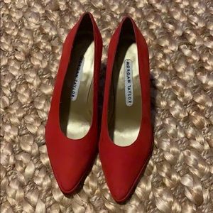 Morgan Taylor Red Nubuck pumps, size 7.5